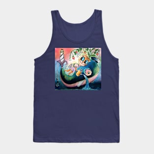 Whimsical Aquarius Kittie Tank Top